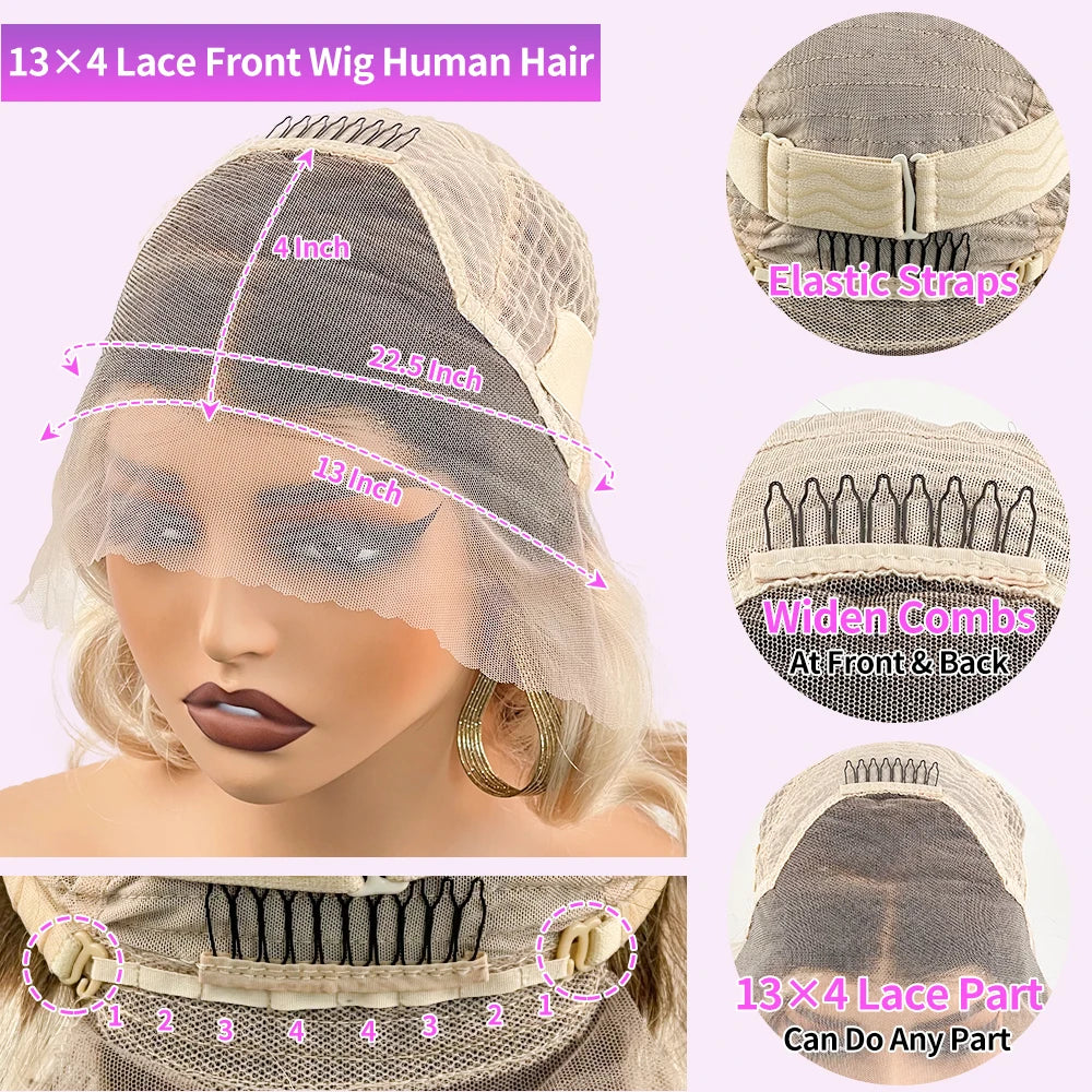 Moonlass Highlights Honey Brown 100% Human Hair (For White）Wig 190% Density 5x7 Glueless Preplucked Hairline Natural Remy Wigs