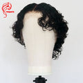 Hesperis Short Curly Wigs Natural Color Lace Front Human Hair Wig Pixie Cut Men's Wig With Bangs Curly Mullet Wig Middle Part