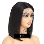CrazyPearl Rose Pink Short Colored Bob Human Hair Wigs 13X4 Straight Bob Wig Human Hair Lace Front Wigs 10Inch-14Inch