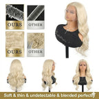 613 Blonde Body Wave 100% Human Hair Wig 13x6 Hd Lace Frontal Wig 30 40 Inch Brazilian Wet And Wavy 100% Human Hair 250 Density Lace Front Pre Plucked Wigs For Women