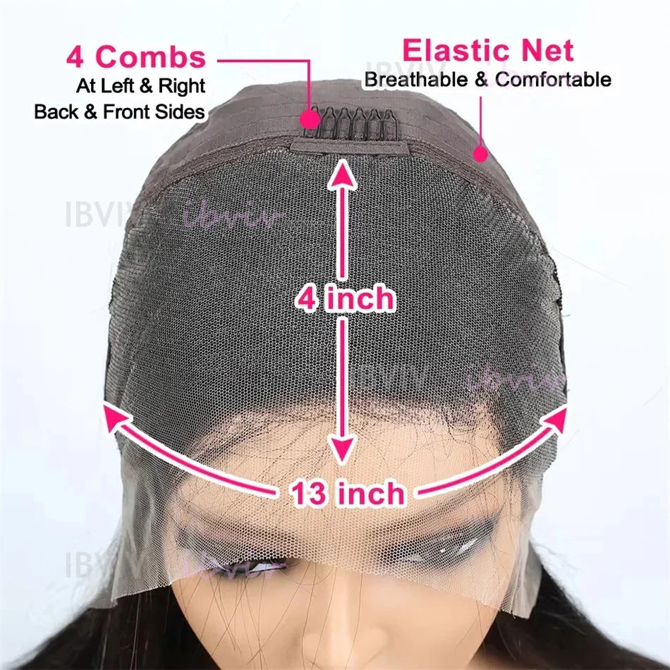 100% 210Density 13x4 Glueless Raw Vietnamese Bone Straight Bob Human Hair Lace Front Wig Preplucked Lace Frontal Human Hair Wigs