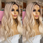 LUX VOGUE Cream Blonde Body Wave 100% Real Human Hair Wig Ash Blonde Preplucked 13x6 Lace Front Wig Pre Cut Ready To Wear Wigs