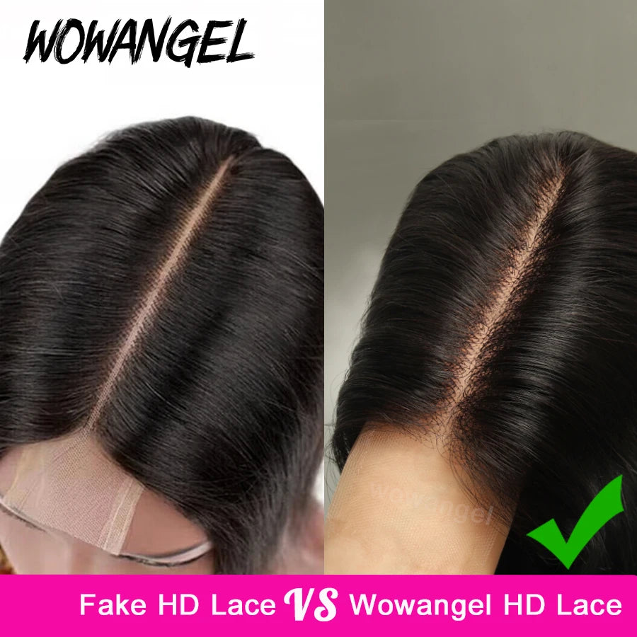 2x6 HD Lace Closure Wigs Deep Part Human Hair Wigs Pre-Plucked Straight Invisible HD Lace Glueless 250% Brazilian Hair For Woman