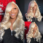 613 Blonde Body Wave 100% Human Hair Wig 13x6 Hd Lace Frontal Wig 30 40 Inch Brazilian Wet And Wavy 100% Human Hair 250 Density Lace Front Pre Plucked Wigs For Women