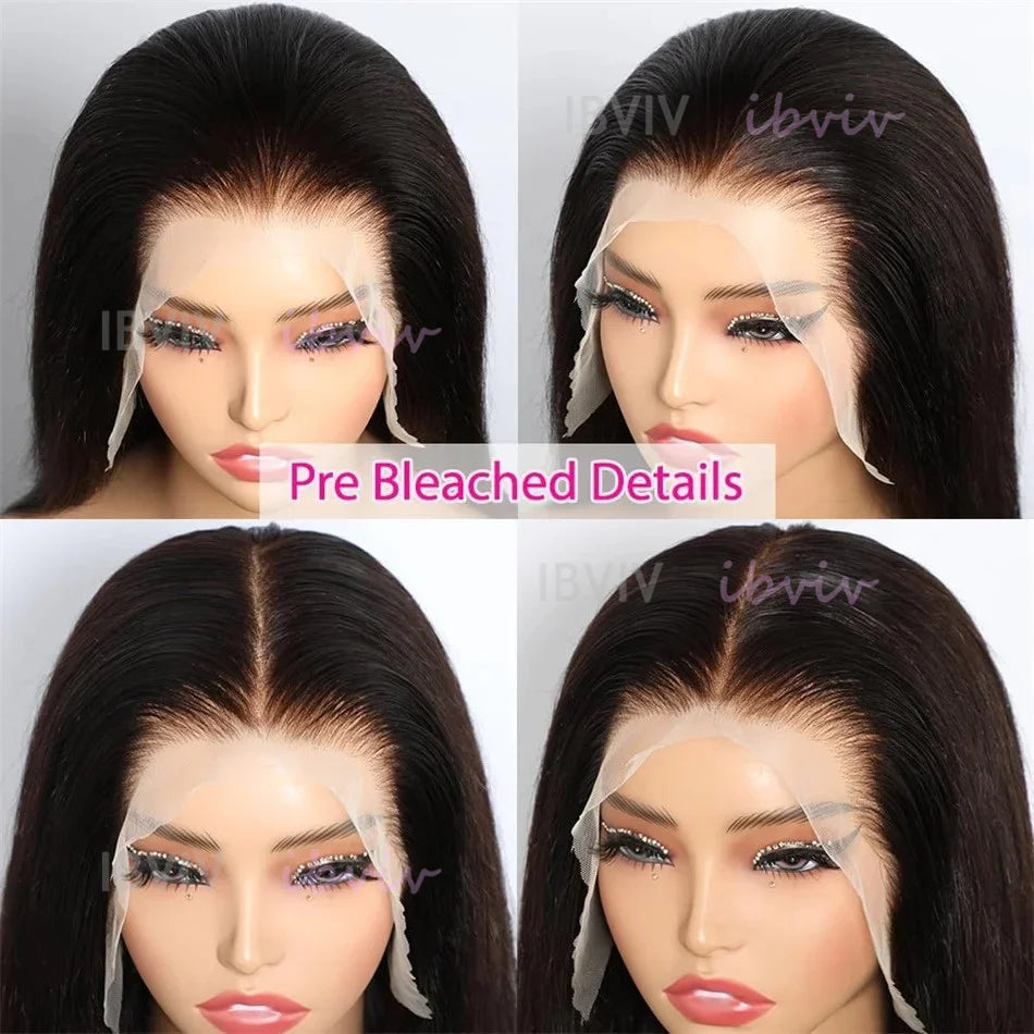 100% 210Density 13x4 Glueless Raw Vietnamese Bone Straight Bob Human Hair Lace Front Wig Preplucked Lace Frontal Human Hair Wigs