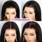 100% 210Density 13x4 Glueless Raw Vietnamese Bone Straight Bob Human Hair Lace Front Wig Preplucked Lace Frontal Human Hair Wigs