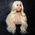 613 Blonde Body Wave 100% Human Hair Wig 13x6 Hd Lace Frontal Wig 30 40 Inch Brazilian Wet And Wavy 100% Human Hair 250 Density Lace Front Pre Plucked Wigs For Women