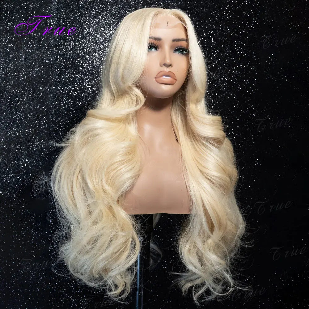 613 Blonde Body Wave 100% Human Hair Wig 13x6 Hd Lace Frontal Wig 30 40 Inch Brazilian Wet And Wavy 100% Human Hair 250 Density Lace Front Pre Plucked Wigs For Women