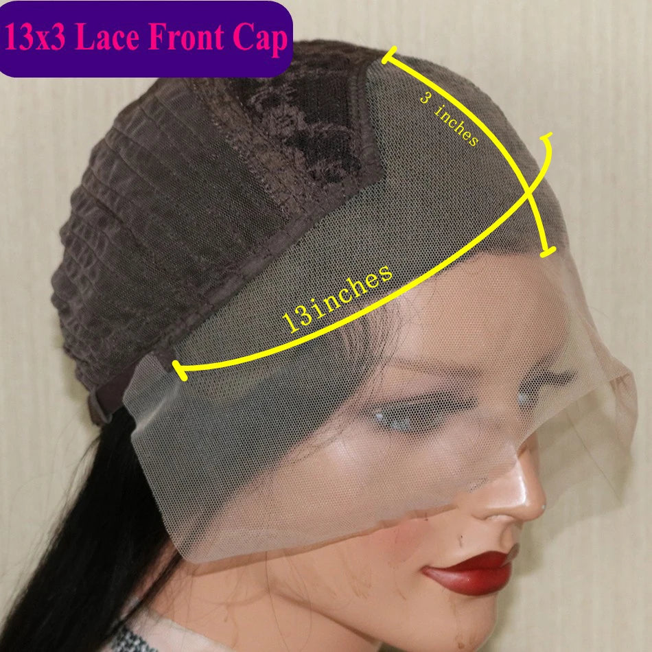 KInky Straight Body Wave Jet Black Women Wigs Virgin Human Hair 13x6 Lace Front Wigs Full 200Density Full Lace 360 Lace Froontal