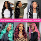 40 Inch Body Wave 13x6 Hd Lace Frontal Wig Human Hair 360 Brazilian Pre Plucked Lace For Women 13x4 Lace Front Wigs 250 Density