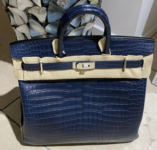 Hac 40 Birkin Bag Tasche Kroko Matte Porosus Crocodile Palladium New Full